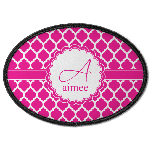 Custom Moroccan Iron On Oval Patch w/ Name and Initial