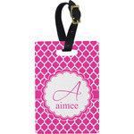 Moroccan Plastic Luggage Tag - Rectangular w/ Name and Initial