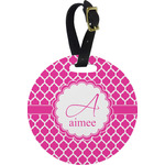 Moroccan Plastic Luggage Tag - Round (Personalized)
