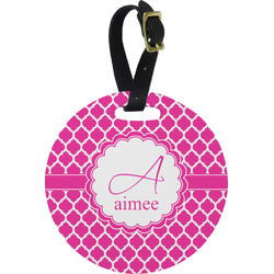 Moroccan Plastic Luggage Tag - Round (Personalized)