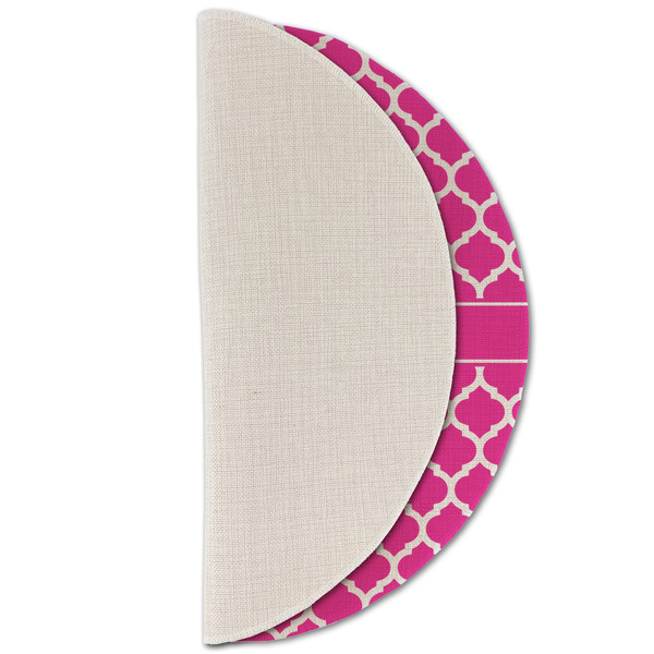 Moroccan Round Linen Placemats - HALF FOLDED (single sided)