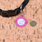 Moroccan Round Pet ID Tag - Small - In Context
