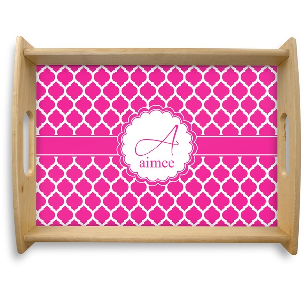 Custom Moroccan Natural Wooden Tray - Large (Personalized)