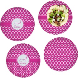 Moroccan Set of 4 Glass Lunch / Dinner Plate 10" (Personalized)