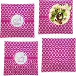 Moroccan Set of 4 Glass Square Lunch / Dinner Plate 9.5" (Personalized)