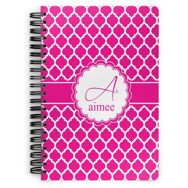 Custom Moroccan Spiral Notebook - 7x10 w/ Name and Initial