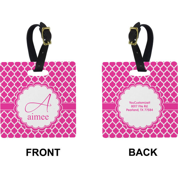 Moroccan Square Luggage Tag (Front + Back)