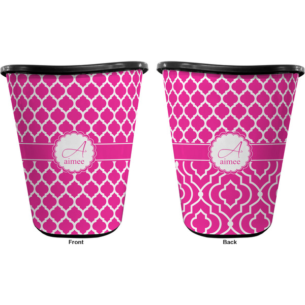 Moroccan Trash Can Black - Front and Back - Apvl