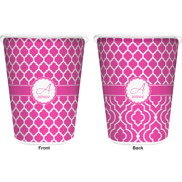 Moroccan Trash Can White - Front and Back - Apvl