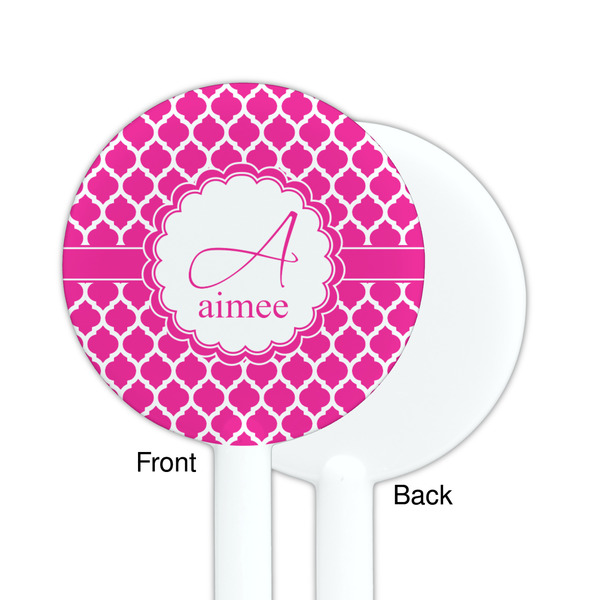 Moroccan White Plastic 5.5" Stir Stick - Single Sided - Round - Front & Back