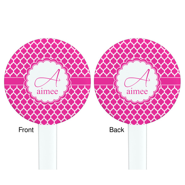 Moroccan White Plastic 7" Stir Stick - Double Sided - Round - Front & Back