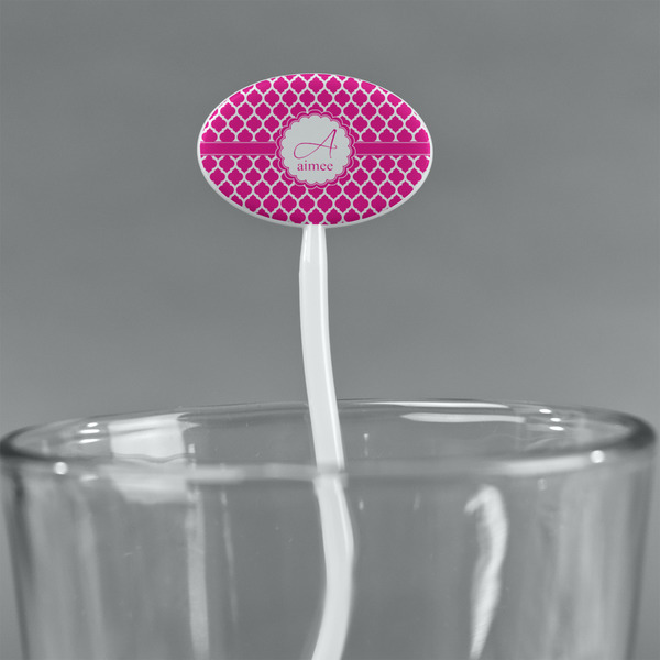 Moroccan White Plastic 7" Stir Stick - Oval - Main