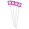 Moroccan White Plastic Stir Stick - Double Sided - Square - Front