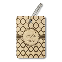 Moroccan Wood Luggage Tag - Rectangle (Personalized)
