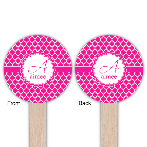 Moroccan Wooden 6" Food Pick - Round - Double Sided - Front & Back