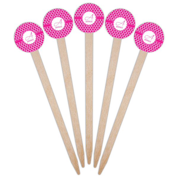 Moroccan Wooden 6" Food Pick - Round - Fan View