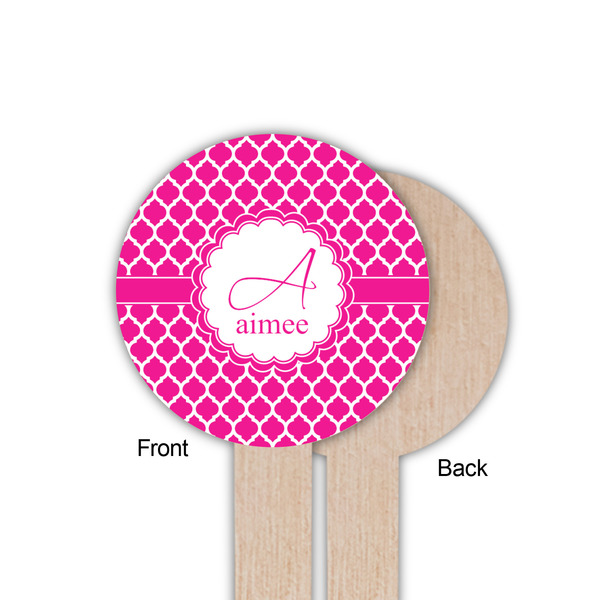 Moroccan Wooden 6" Food Pick - Round - Single Sided - Front & Back