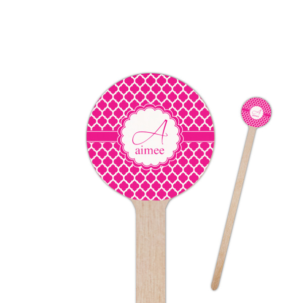 Custom Moroccan 6" Round Wooden Stir Sticks - Double Sided (Personalized)