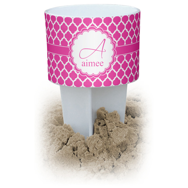Custom Moroccan White Beach Spiker Drink Holder (Personalized)