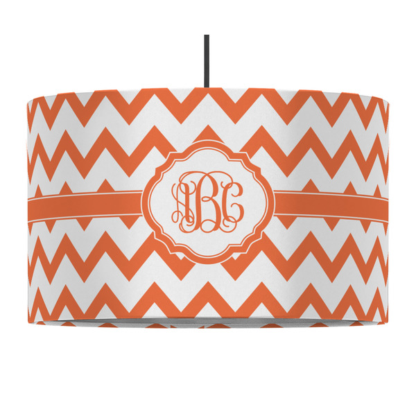 Custom Chevron 12" Drum Pendant Lamp - Fabric (Personalized)