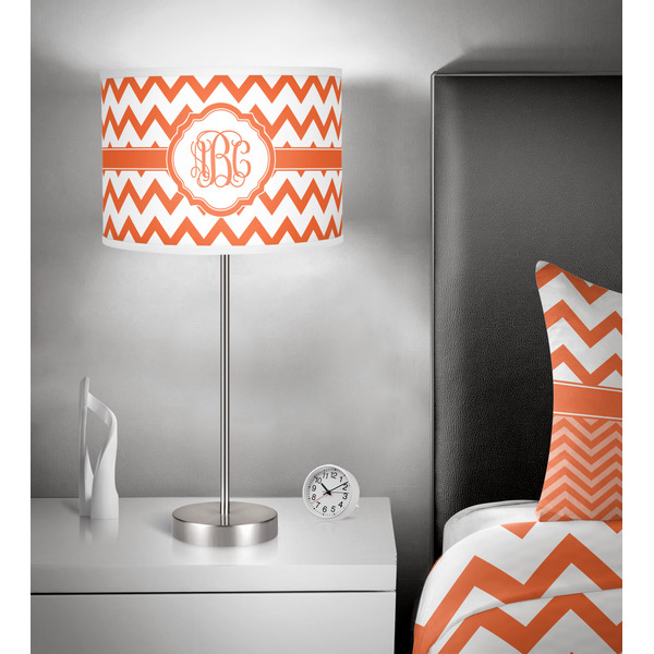 Chevron 13 inch drum lamp shade - in room