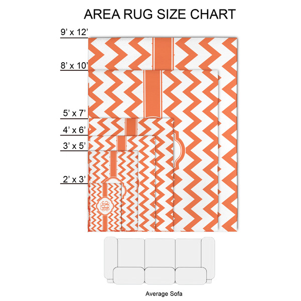 Chevron 2'x3' Indoor Area Rugs - Size Chart