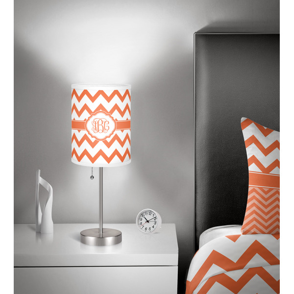 Chevron 7 inch drum lamp shade - in room