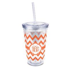Chevron 16oz Double Wall Acrylic Tumbler with Lid & Straw - Full Print (Personalized)