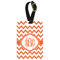 Chevron Metal Luggage Tag w/ Monogram