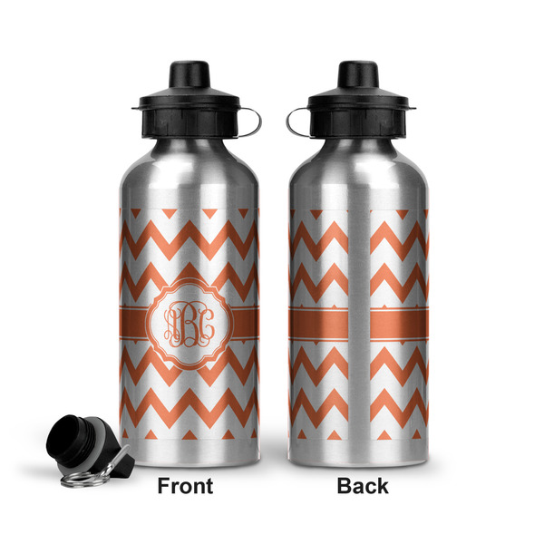 Chevron Aluminum Water Bottle - Front and Back