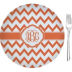 Chevron 8" Glass Appetizer / Dessert Plates - Single or Set (Personalized)