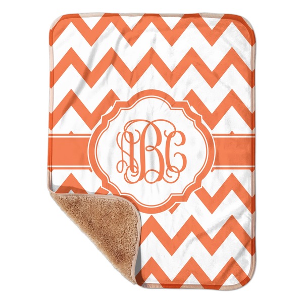 Custom Chevron Sherpa Baby Blanket - 30" x 40" w/ Monograms
