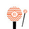 Chevron 4" Round Plastic Food Picks - Black - Double Sided (Personalized)