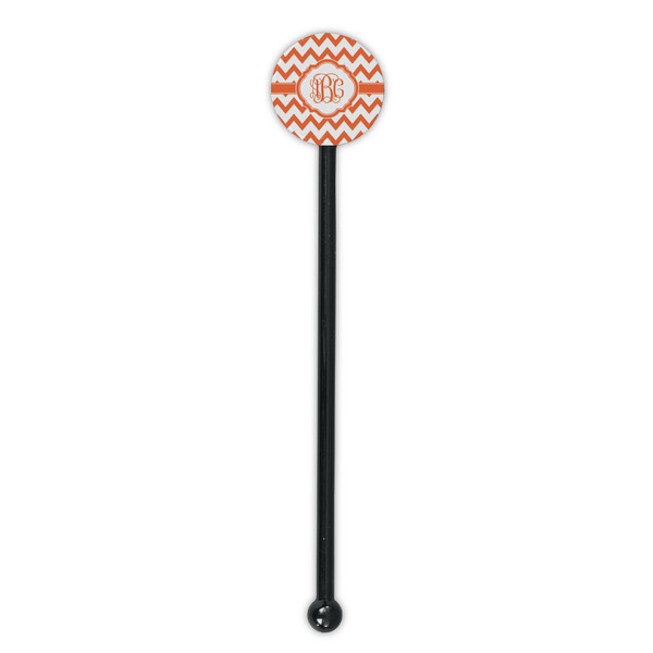 Chevron Black Plastic 5.5" Stir Stick - Round - Single Stick