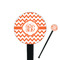 Chevron 7" Round Plastic Stir Sticks - Black - Single Sided (Personalized)