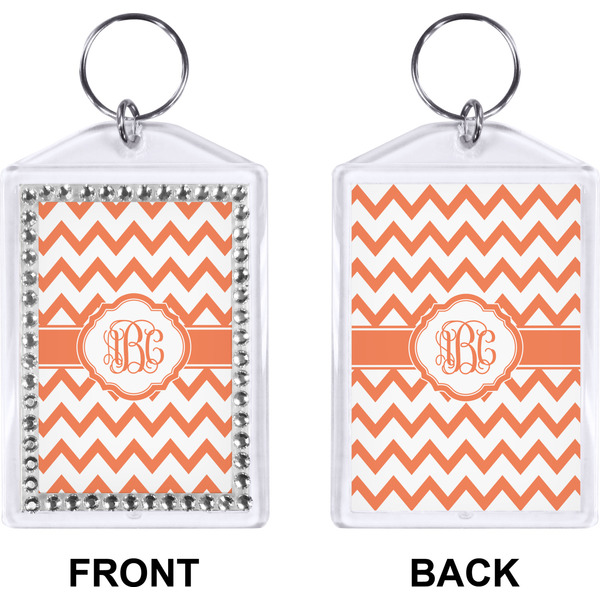 Chevron Bling Keychain (Front + Back)