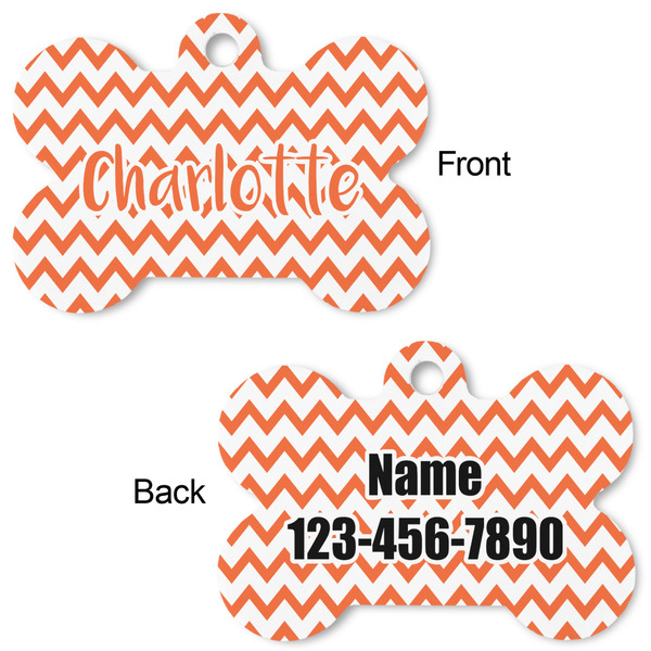 Chevron Bone Shaped Dog ID Tag - Large - Approval