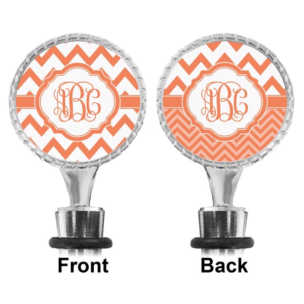 Chevron Bottle Stopper - Front and Back