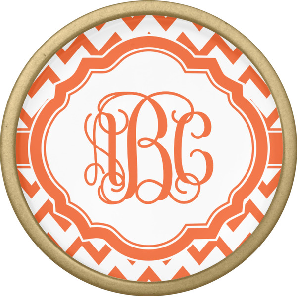 Chevron Cabinet Knob - Gold - Front