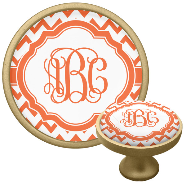 Chevron Cabinet Knob - Gold - Multi Angle