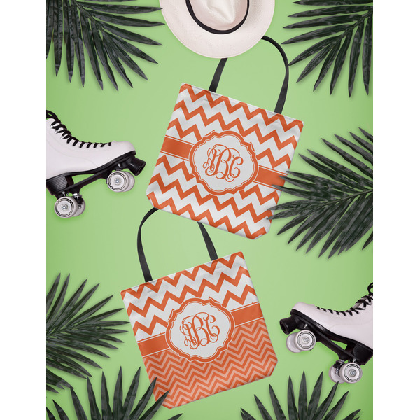 Chevron Canvas Tote Lifestyle Front and Back