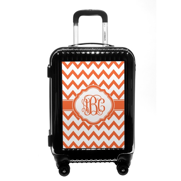 Custom Chevron Carry On Hard Shell Suitcase (Personalized)