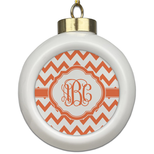 Custom Chevron Ceramic Ball Ornament (Personalized)