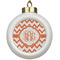 Chevron Ceramic Ball Ornament (Personalized)