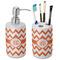Chevron Ceramic Bathroom Accessories Set (Personalized)