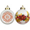 Chevron Ceramic Christmas Ornament - Poinsettias (APPROVAL)