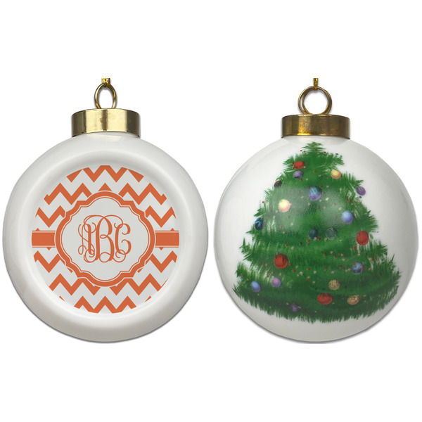 Chevron Ceramic Christmas Ornament - X-Mas Tree (APPROVAL)