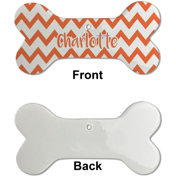 Chevron Ceramic Flat Ornament - Bone Front & Back Single Print (APPROVAL)