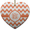 Chevron Ceramic Flat Ornament - Heart (Front)