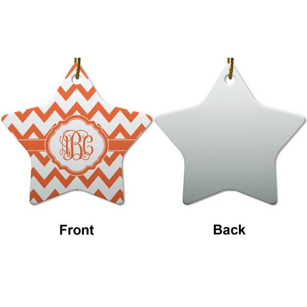 Chevron Ceramic Flat Ornament - Star Front & Back (APPROVAL)